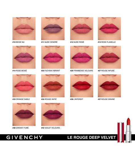 givenchy le rouge a porter lipstick swatches|le rouge deep velvet lipstick.